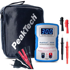 PeakTech 5002 LED Tester 0-300V DC, LED Bulbs and Component Tester with Soft Start, TV Backlight Lighting Tester Including Accessories, Test Tool, Light Repair, Automatic Output Voltage