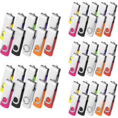 USB Sticks 1 GB Pack of 50 Multi-Coloured AreTop Memory Stick USB 2.0 Pen Drives 360° Rotatable Metal Design for Data Storage (Pack of 50)