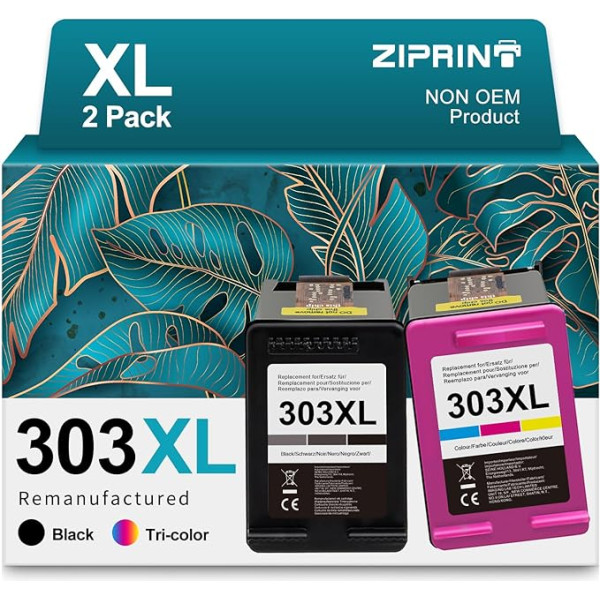 ZIPRINT 303XL 303XL Remanufactured for HP 303 Printer Cartridges Multipack for HP Envy Photo 6220 6230 7130 7830 6232 6234 7100 7120 7132 7134 7820 (Black, Color)