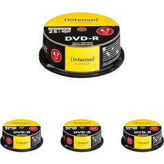 Intenso DVD-R 4.7GB 16x DVD Blanks Printable Scratch Resistant 25 Spindle (Pack of 4)