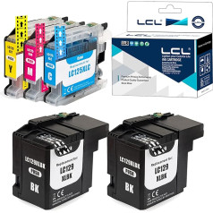 LCL Kompatibel Tintenpatrone LC129 LC129XL LC125XL LC129XLBK LC125XLC LC125XLM LC125XLY (2Schwarz 1Cyan 1Magenta 1Gelb) Ersatz für Brother MFC- J6720DW J6920DW J6520DW