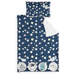 sleepwise Planets Children's Bed Linen 140 x 200 cm, Oeko-Tex Certified 2-Piece Bed Linen Set with Pillowcase 65 x 65 cm, Extra Soft Microfibre Children's Bed Linen Set with Zip