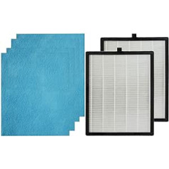 PUREBURG 2 Pack Replacement 4-in-1 HEPA Replacement Filter and 4 Pre-Filters Compatible with Duomishu ‎KJ203F-142 Air Purifier