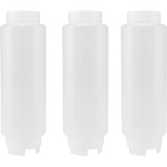 Creative Mark CYLO FIFO Squeeze Bottle - Empty - 3 Pack - 20oz Inverted Squeeze Bottle with Airtight Drip-Free Silicone Valve Acrylic Paint, Sauce and Spice Bottles for Painters and