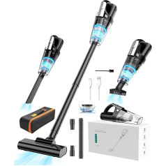 Vbrisi Battery Handheld Vacuum Cleaner, 4-in-1 Multifunctional Vacuum Cleaner Wireless 7500Pa Car Vacuum Cleaner with Light Function Storage Bag, Wet and Dry for Pet Hair / Car / Home (Black)