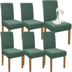 Granbest Premium Waterproof Dining Room Chair Covers, Set of 6, Elastic High Back Chair Covers, Slipcover for Dining Room, Removable Chair Protection for Kitchen, Party, Hotel (Set of 6, Matcha Green)