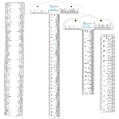 4 Pieces 15cm/30cm Acrylic Rulers with Clear Edges T Square Ruler Inch and Metric Zero Centering for Crafts, Drawing and General Layout, Art, Framing and Drawing, Scrapbooking