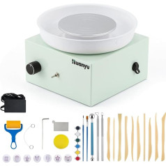 Huanyu Mini Pottery Wheel 10cm Pottery Wheel for Kids and Teenagers with Removable Basin (Green)