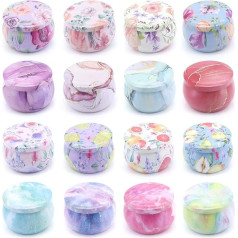 Pack of 16 Candle Jars for Candle Making, 4 oz Candle Jars, Empty Metal Tins with Lids for Party Favors, Weddings and Gifts