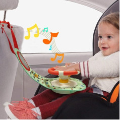 WISHTIME Car Wheel Baby Toy - Music Play Centre Toy Baby Travel Companion Entertaining and Relaxing, Easier Ride with Sounds and Lights for Baby