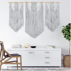 HOLAVIDA Macrame Wall Hanging, Boho Chic Woven Tapestry Tassel Rope Wall Decoration Boho Bedroom Living Room Gallery (110 cm x 80 cm)