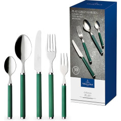 Villeroy & Boch – Play! Green Garden Tafelbesteck 30 Teilig 6 Personen, Spülmaschinenfest, Besteck Grün Bunte Griffe, Besteck Mit Kunststoffgriffen, Besteck Set, Essbesteck, Messer, Gabel, Löffel