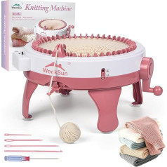 WEEKSUN Knitting Machine 48 Needles, Knitting Machine with Row Counter, DIY Knitting Board, Rotating Double Loom for Socks, Hat and Scarf