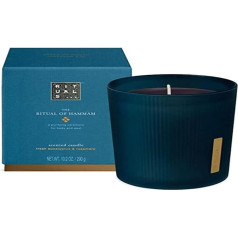 RITUALS The of Hammam Scented Candle Eucalyptus and Rosemary Scented Candle, 9.3 cm x 9.3 cm x 11.8 cm, 1107151, Blue