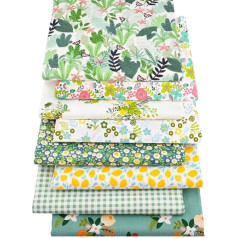 MIDUOLE Fabric 8pcs/lot Fat Quarter Fabric Bundles 100% Cotton 50cm x 50cm Quilting Craft Pre-cut Squares for Patchwork Sewing Quilting Crafts Floral