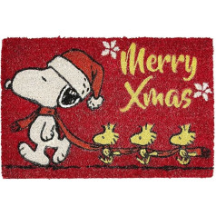 Excelsa Peanuts Christmas Coir Doormat, Red, 40 x 60 cm