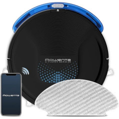 Rowenta X-plorer Series 45 RR8265 Robot Vacuum Cleaner with Infrared Mop, Special Allergies and Stairwells, Compatible with Smartphones and Voice Assistants with 2 Standard Mops, Aqua Power