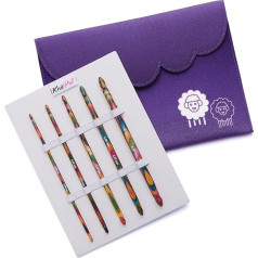 KnitPro Symfonie Double Pointed Interchangeable Circular Knitting Needle Set (4.00-8.00mm) Starter - Essential with Accessories