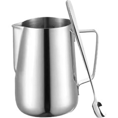 Candle Pouring Pot for Candle Making, 550 ml Double Kettle Wax Melting Pot, 1 Piece Spoon, 304 Stainless Steel Jug for Candle Making, Silver Colour Melting Pot with Drip Free Pouring Spout Design