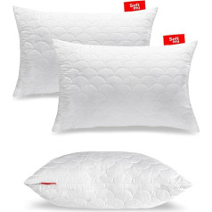 Softimi Quilted Premium Cushion, Anti-Allergic, Anti-Dust Mite, Odourless, For Immediate Use, With Hardness Adjustment (Set of 2, 50 x 75 cm)