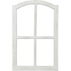 Posiwio Decorative Window Frame Wooden Frame Dummy Window Shabby White Wiped Vintage