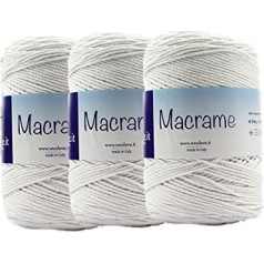 Woolove Promotion 3 Pack Cotton Crochet Ribbon Ideal for Making Baskets, Bags and Much More