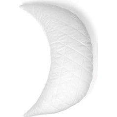GIRAFFENLAND Crescent Moon Herb Cushion Large with 7 Herb Mix + Organic Spelt Husk Quilted White Direct Filled
