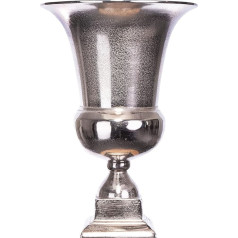 Brandsseller Decorative Vase Aluminium Raw Look 43.5 cm High (Opening: Diameter 30 cm) Trophy Silver