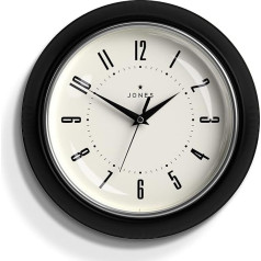 JONES CLOCKS® Ketchup Wall Clock Retro Design Perfect for Kitchen Home Office Bedroom 25cm (Black)