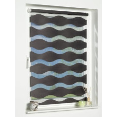 K-home Clamp-On Double Roller Blind “Wave” No Drilling Required