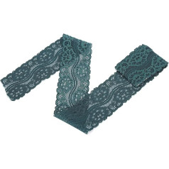 Dark Green 10 Yards Elastic Embroidery Lace Trimming Fabric Embroidered Ribbon 5cm Wide Stretchy Elastic Lace Flower Ribbon for Clothing and DIY Supplies