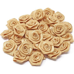 25mm Gold Satin Ribbon Roses Decorative Craft Roses Ribbon Gold 25mm