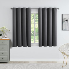 WEST LAKE Dark Grey Blackout Curtain 66 x 54 Inch Triple Weave Thermal Insulated with Eyelets Noise Reducing Room Darkening Window Treatment 2 Panels for Bedroom Living Room