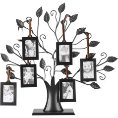 Natudeco Photos Display Tree Family Photo Frame Stand Wall Sticker Photo Collage Tree Metal with Hanging Pictures House Warming Gift for Home Desktop Decor (12.6 x 3.23 x 13.78 Inches)