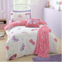 Bedlam - Flutterby Butterfly - Reversible Duvet Cover Set - Single Size in Pink