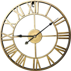 oumao Large Wall Clock XXL Diameter 50 cm Diameter - Retro Country House Style, Silent, Roman Numerals, Metal Decorative Wall Clock, Decorative Wall Clock for Living Room, Kitchen, Bedroom, Kitchen,