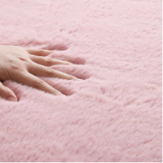 Evitany Soft Fluffy Faux Fur Washable Rugs High Pile Rabbit Rug for (60 x 120 cm, Light Pink