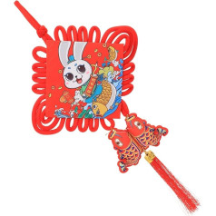 Warmhm Charms Year of the Rabbit Chinese Knot Chinese Decoration Home Decoration For Home Red Decorations Chinese Fu Decoration New Year Hanging Ornament Year of the