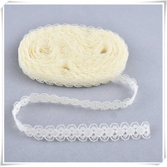 10Yard African Lace Fabric White Lace Ribbon and Embellishments for Sewing, DIY Embroidery Net Decoration Clothing Cotton Supplies White Lace, 10 yards