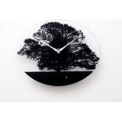 KOOKOO Tree RC Radio Quartz Movement, Modern Oval Glass Songbird Clock with 12 Native Bird Voices or the Cuckoo