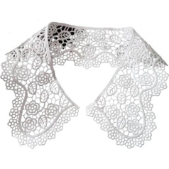 Floral Lace Neckline,Collar Lace, 3PCS weiß aushöhlen Spitze Ausschnitt Stoff Stickerei Applikation Spitzenkragen Nähen DIY Tuch Zubehör