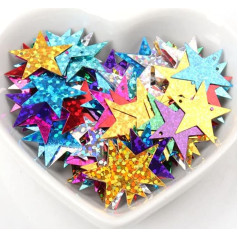 Trimm für Nähen, 40 g stereoskopisches Flugzeug, PVC, lose Pailletten, mehrfarbige Pailletten, Nähen, Basteln, DIY, Kleidungsstück, Dekoration, Zubehör (Color : 0.75 * 0.75in star, Size : One size)