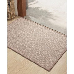 Color G Doormat 60 x 90 cm, Washable Door Mat Inside, Absorbent Door Mat Outdoor, Dirt Trapper Mat Washable for Entrance, Balcony, Pets and Dogs (Khaki)