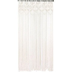 Bmocoen 90 x 180 cm, 1840G Super Tight Boho Macrame Curtain Door Curtain - Handmade Wall Hanging Woven Tapestry for Wedding, Window and Room Divider, Wall Decoration for Home and Office, Cream