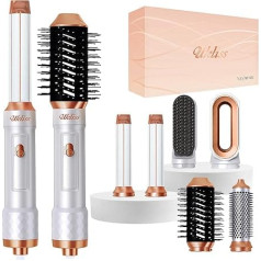 Ukliss Air Styler 6-in-1 Set, 2024 Negative Ion Hair Dryer with Warm Air Brush, Round Brush Hairdryer, Airflow Curling Iron Automatic, Hair Straightener Brush, for Drying, Straightening, Volume, Curls