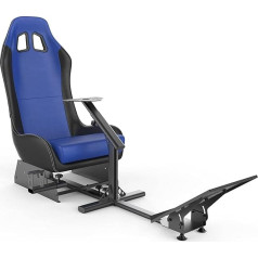 cirearoa Racing Wheel Stand with Seat Gaming Chair Driving Cockpit for All G25, G27, G29, G920 Xbox, Xbox 360 Xbox One, PS4, T150RS T300RS TX Road Bike T500RS T3PAPC Platforms (Black/Blue)