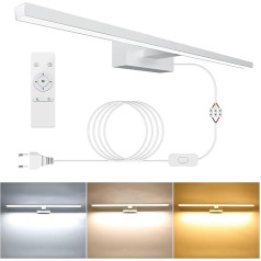 NIORSUN LED Bathroom Mirror Light with Switch, 15 W 60 cm, 1400 Lumens, Free Dimming 3000 K - 6000 K, Mirror Lighting with Remote Control, Bathroom Lamp, IP44, 600 mm Wall Lamp Bathroom