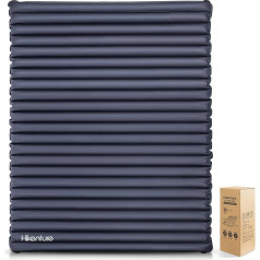 Hikenture Ultra-light Double Sleeping Mat, Camping Sleeping Mat for 2 People, Inflatable Air Mattress, Small Pack Size with Foot Pump/Pump Bag, for Travel, Outdoor, Hiking, Beach, Navy Blue