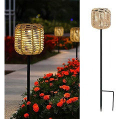 Solar Lights for Outdoor Garden Solar Rattan Lantern IP55 Waterproof LED Garden Lights 3000 K Warm White Solar Lights for Outdoor Garden Decoration for Lawn Patio Yard Patio Solar Lantern Outdoor