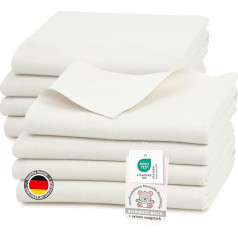 ZOLLNER Set of 8 Molleton Cloths in 80 x 80 cm Cotton - Absorbent Changing Mat - Soft and Warm - Washable up to 95 °C - Natural White - Oeko Tex® Certified